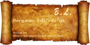 Bergauer Lóránt névjegykártya
